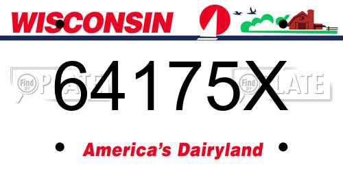 64175X Wisconsin License Plate