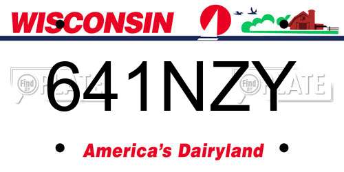 641NZY Wisconsin License Plate