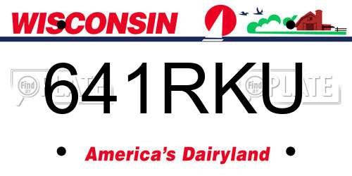 641RKU Wisconsin License Plate