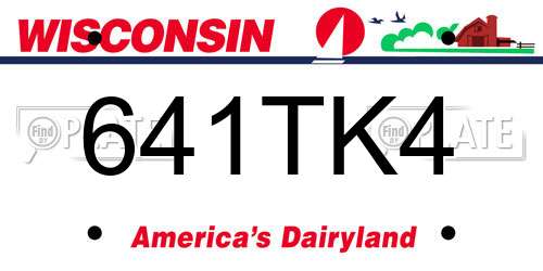 641TK4 Wisconsin License Plate