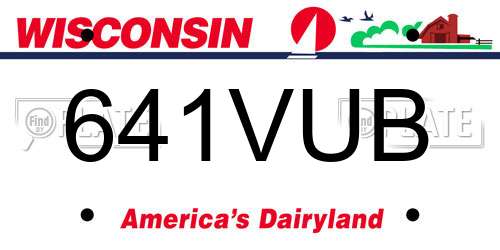 641VUB Wisconsin License Plate