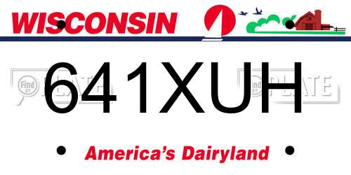 641XUH Wisconsin License Plate