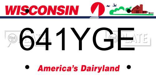 641YGE Wisconsin License Plate