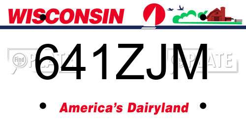 641ZJM Wisconsin License Plate