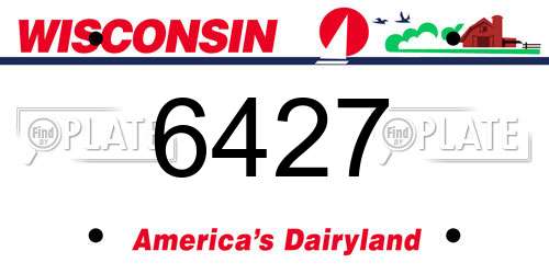 6427 Wisconsin License Plate