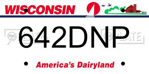 642DNP Wisconsin License Plate