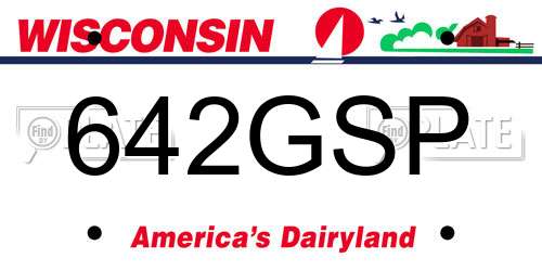 642GSP Wisconsin License Plate
