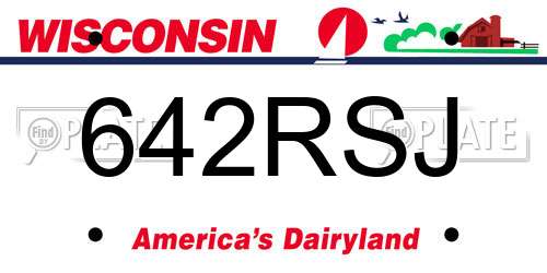 642RSJ Wisconsin License Plate