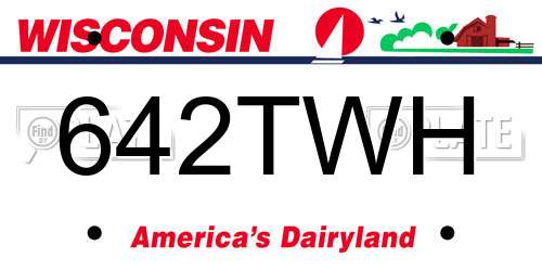 642TWH Wisconsin License Plate