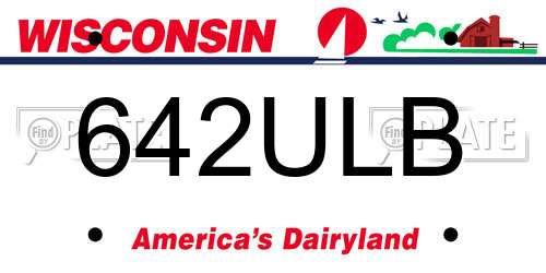 642ULB Wisconsin License Plate