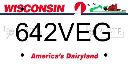 642VEG Wisconsin License Plate