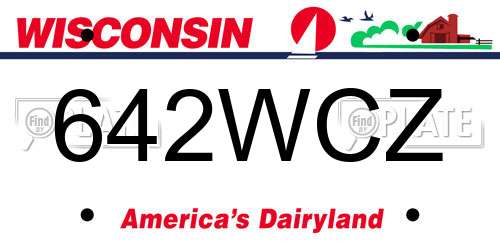 642WCZ Wisconsin License Plate