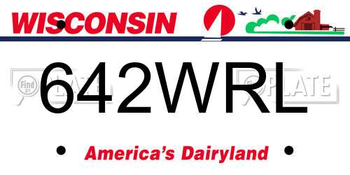 642WRL Wisconsin License Plate