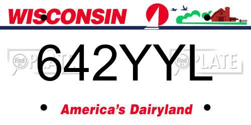 642YYL Wisconsin License Plate