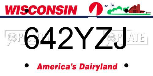 642YZJ Wisconsin License Plate