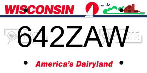 642ZAW Wisconsin License Plate