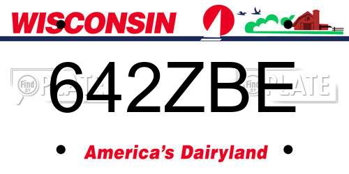 642ZBE Wisconsin License Plate