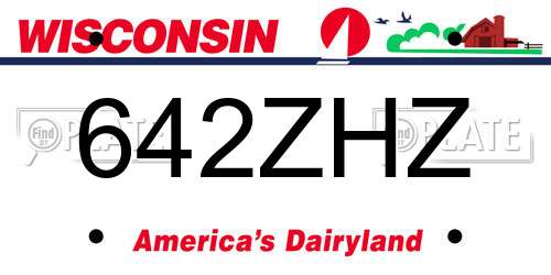 642ZHZ Wisconsin License Plate