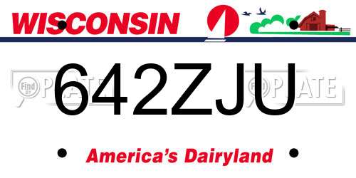 642ZJU Wisconsin License Plate