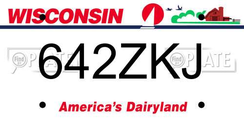 642ZKJ Wisconsin License Plate