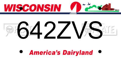 642ZVS Wisconsin License Plate