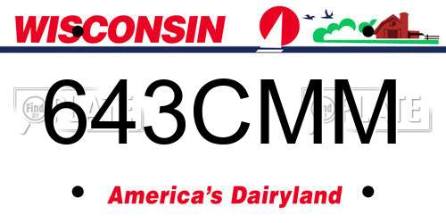 643CMM Wisconsin License Plate