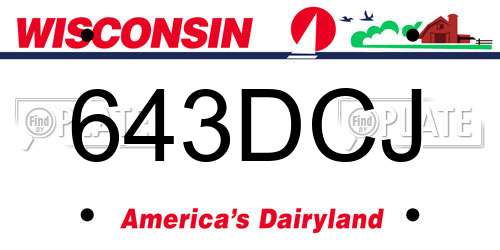 643DCJ Wisconsin License Plate