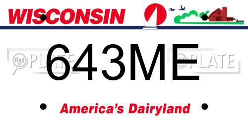 643ME Wisconsin License Plate