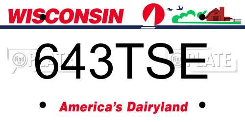 643TSE Wisconsin License Plate