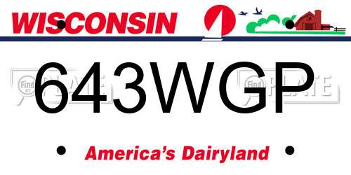 643WGP Wisconsin License Plate