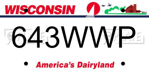 643WWP Wisconsin License Plate