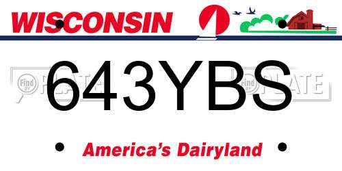 643YBS Wisconsin License Plate