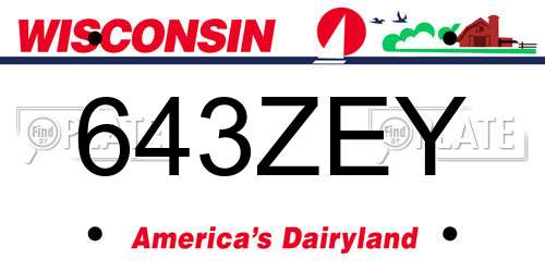 643ZEY Wisconsin License Plate