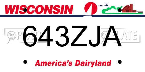 643ZJA Wisconsin License Plate
