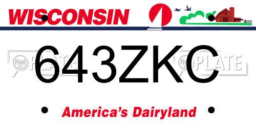 643ZKC Wisconsin License Plate