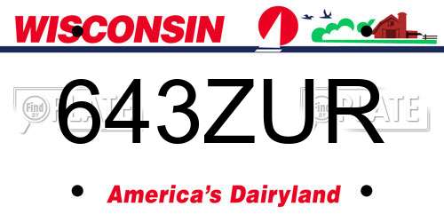 643ZUR Wisconsin License Plate