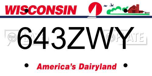 643ZWY Wisconsin License Plate
