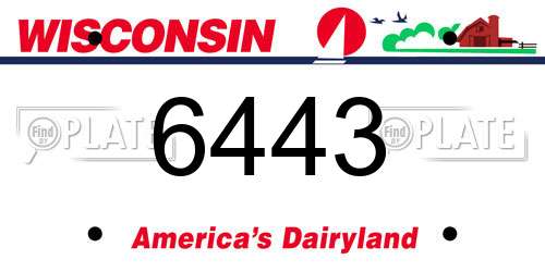 6443 Wisconsin License Plate