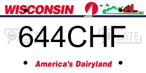 644CHF Wisconsin License Plate