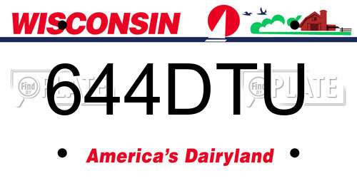 644DTU Wisconsin License Plate