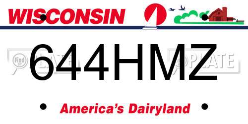 644HMZ Wisconsin License Plate