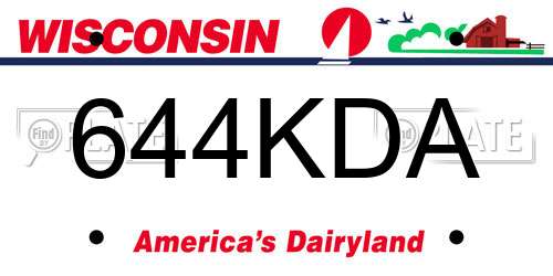 644KDA Wisconsin License Plate