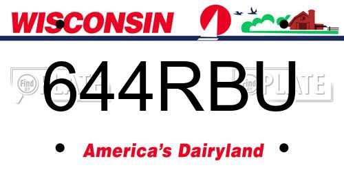 644RBU Wisconsin License Plate