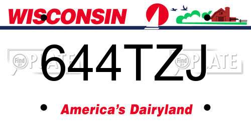 644TZJ Wisconsin License Plate