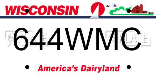 644WMC Wisconsin License Plate
