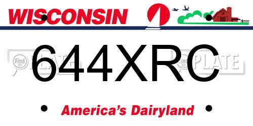 644XRC Wisconsin License Plate