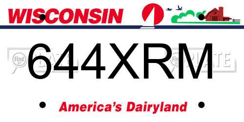 644XRM Wisconsin License Plate