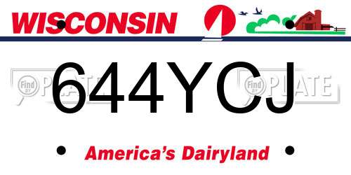 644YCJ Wisconsin License Plate
