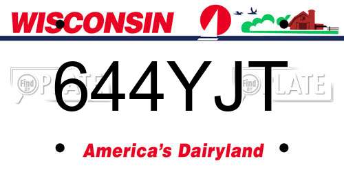 644YJT Wisconsin License Plate