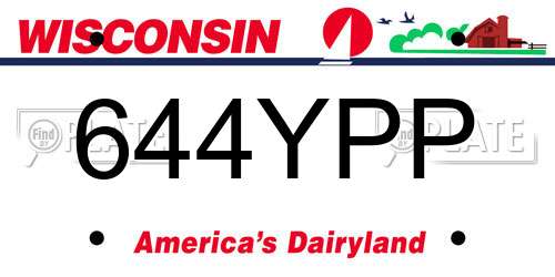 644YPP Wisconsin License Plate